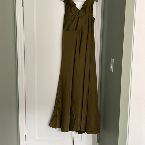 BDHLN Tansy Satin Charmeuse Maxi Dress in Olive - Picture 8 of 15